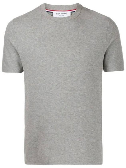 Classic Pique Rib Side Insert 4-Bar Short Sleeve T-Shirt Light Grey - THOM BROWNE - BALAAN 2