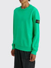 Stone Island Compass Waffen Patch Garment Dyed Sweatshirt Sweatshirt Green - STONE ISLAND - BALAAN 3