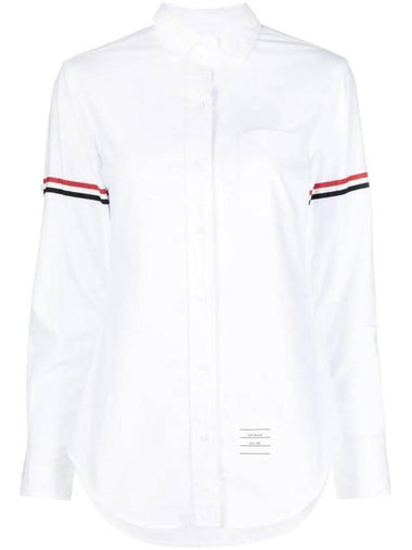 RWB Stripe Button Shirt White - THOM BROWNE - BALAAN 1