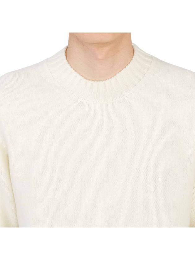 Men's Crew Neck Wool Knit Top Ivory - TEN C - BALAAN 7