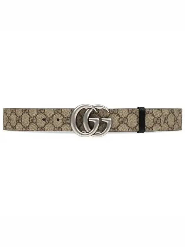 GG Marmont Silver Reversible Thin Belt Beige - GUCCI - BALAAN 2