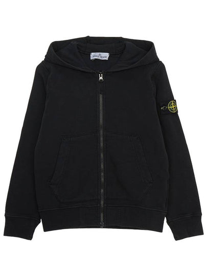 Kids Wappen Patch Zip-Up Hoodie Black - STONE ISLAND - BALAAN 2