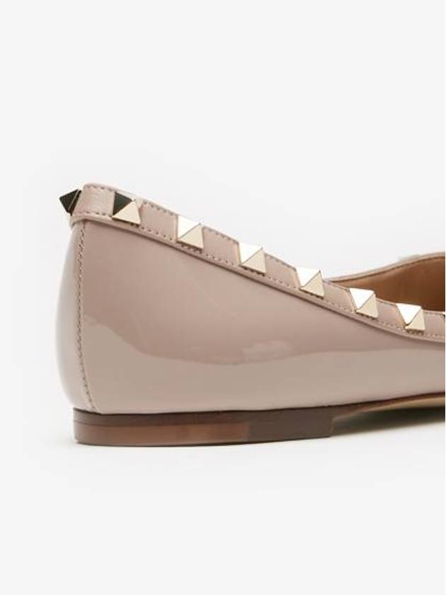 Patent Leather Rockstud Ballerina Beige - VALENTINO - BALAAN 5