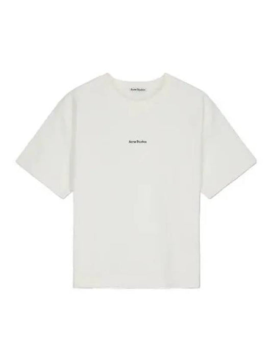 Logo short sleeve t shirt optic white - ACNE STUDIOS - BALAAN 1