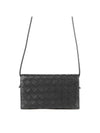 Intrecciato Leather Shoulder Bag Black - BOTTEGA VENETA - BALAAN 1