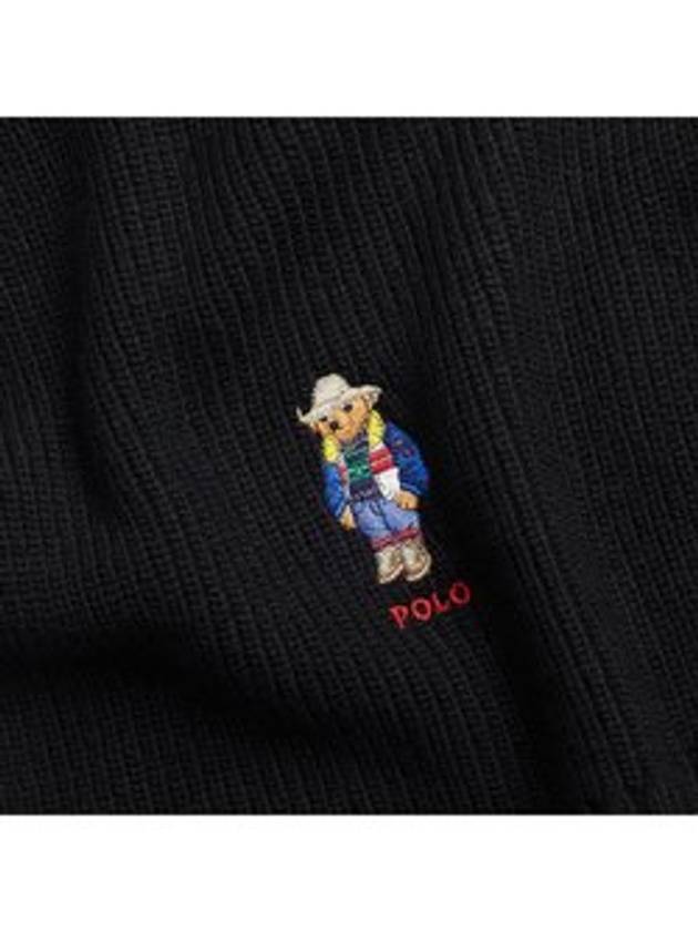 Holiday Bear Wool Muffler Black - POLO RALPH LAUREN - BALAAN 4