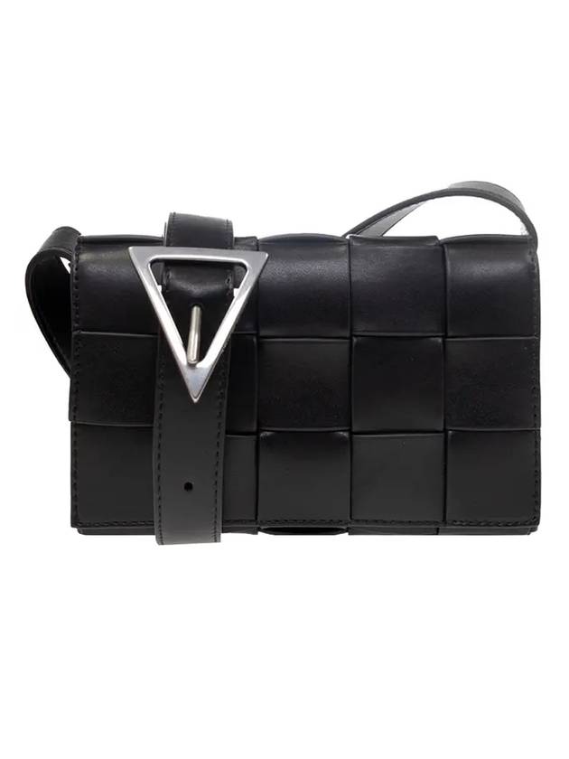 Cassette Intrecciato Small Cross Bag Black - BOTTEGA VENETA - BALAAN 1