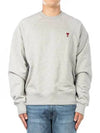 Cotton Heart Logo Sweatshirt Grey - AMI - BALAAN 2