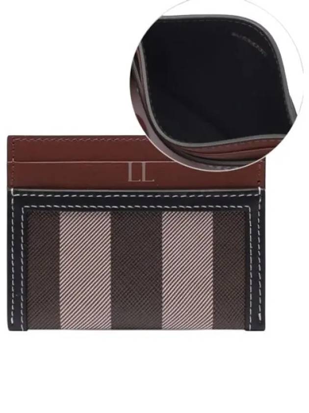 Check Two-Tone Leather Card Wallet Dark Birch Brown - BURBERRY - BALAAN 2