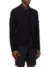 Wappen V Neck Cotton Knit Cardigan Black - STONE ISLAND - BALAAN 3