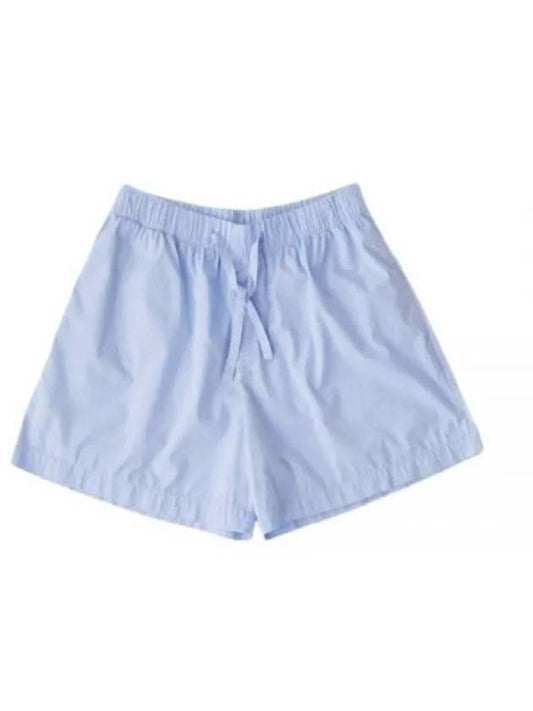 Poplin Pajamas Organic Cotton Shorts Blue - TEKLA - BALAAN 1