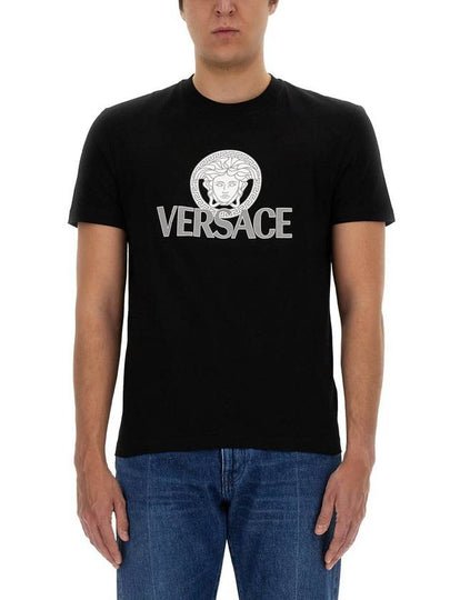 Medusa Print Cotton Short Sleeve T-Shirt Black - VERSACE - BALAAN 2