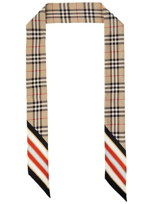 Women's Vintage Check Silk Scarf Archives Beige - BURBERRY - BALAAN 2