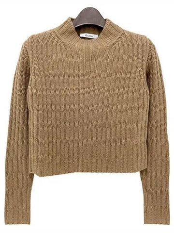 ALOA Wool Cashmere Crop Knit Camel 003 271047 1147236 - MAX MARA - BALAAN 1