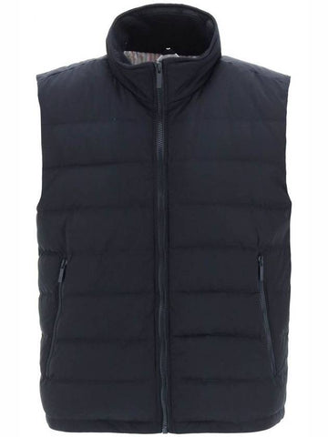 Center Back Striped Ski Down Vest Navy - THOM BROWNE - BALAAN 1