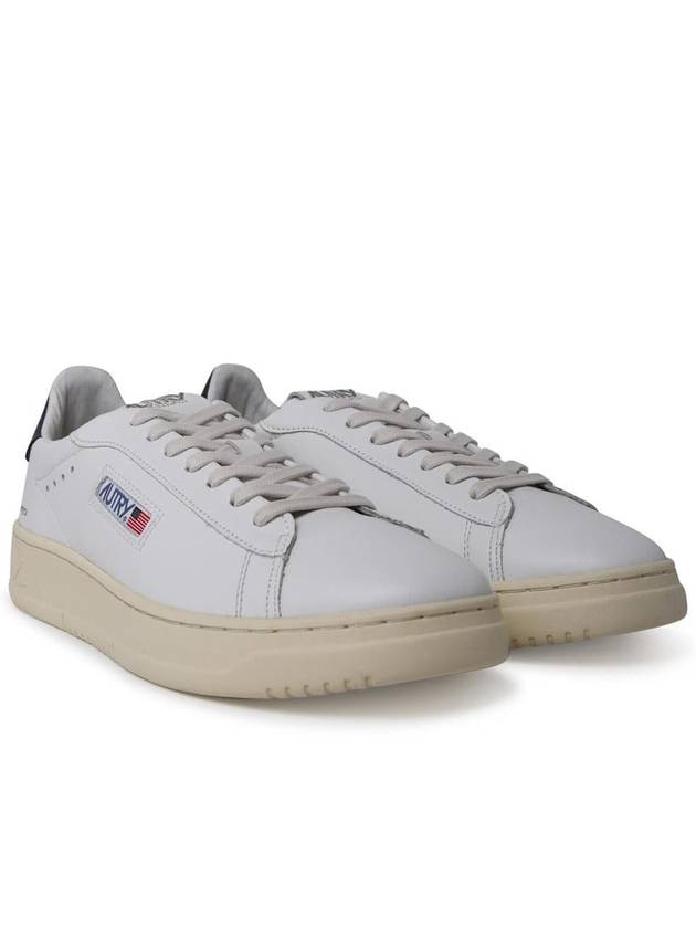 Dallas Navy Tab Leather Low Top Sneakers White - AUTRY - BALAAN 3