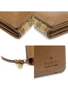 323402 GG logo jacquard brown leather gold plated long wallet - GUCCI - BALAAN 7