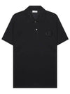 CD Icon Cotton Polo Shirt Black - DIOR - BALAAN.