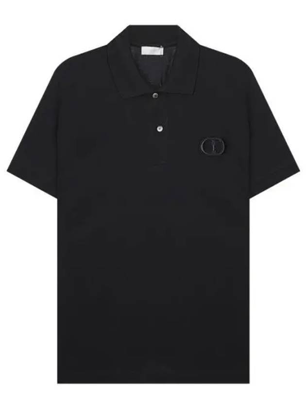 CD Icon Cotton Polo Shirt Black - DIOR - BALAAN 1