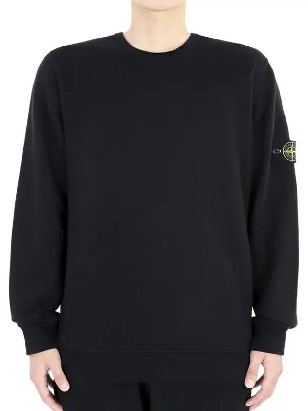 Wappen Patch Crew Neck Cotton Sweatshirt Black - STONE ISLAND - BALAAN 3