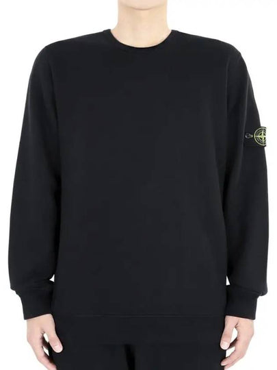 Wappen Patch Crew Neck Cotton Sweatshirt Black - STONE ISLAND - BALAAN 2