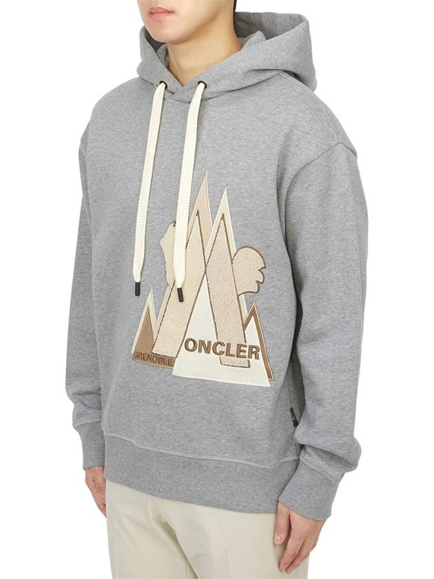 Grenoble Mountain Logo Hood Gray - MONCLER - BALAAN 3