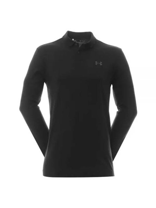 Men's UA Matchplay Long Sleeve Polo Shirt Black - UNDER ARMOUR - BALAAN 2