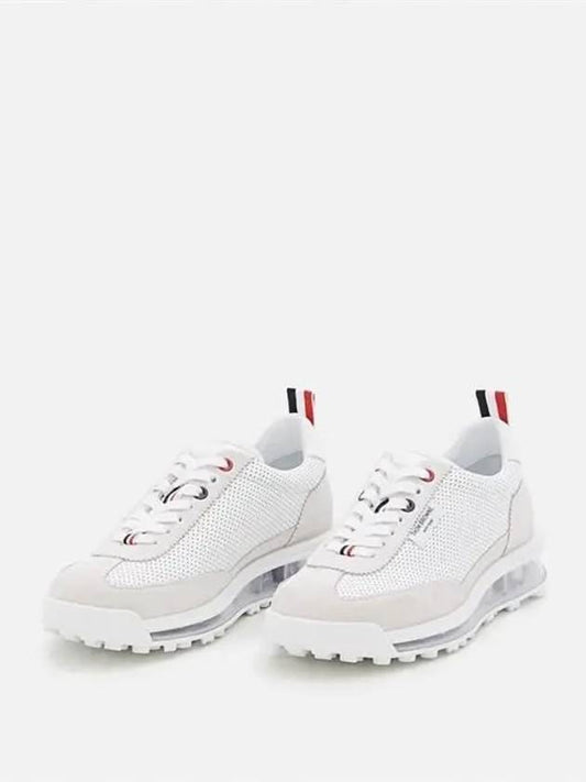 Women Vitello Calf Tech Runner Clear Sole Low Top Sneakers White - THOM BROWNE - BALAAN 2