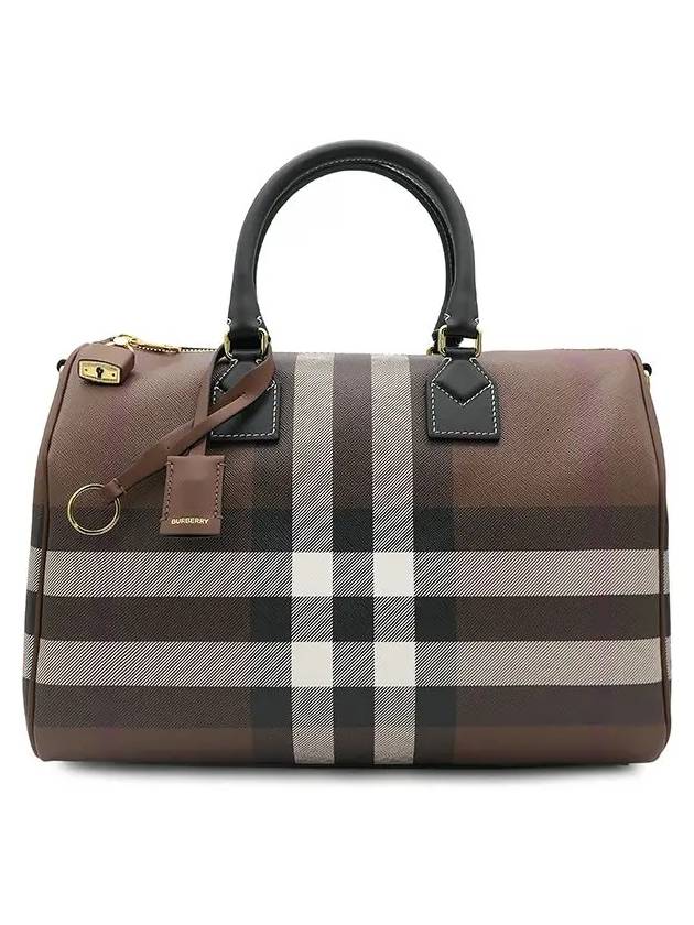 Check Medium Bowling Tote Bag Dark Birch Brown - BURBERRY - BALAAN 3