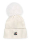 Kids Infant Pom Beanie Ivory 3B00014 M1131 030 - MONCLER - BALAAN 2