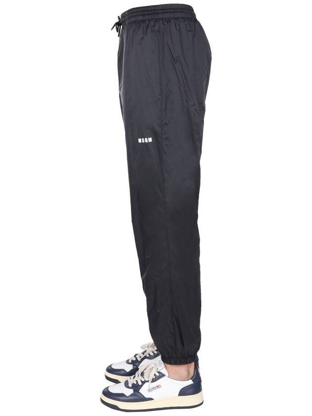 Men's Nylon Jogger Track Pants Black - MSGM - BALAAN 4