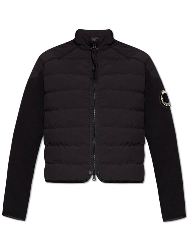 Moncler Cardigan With Down Front, Women's, Black - MONCLER - BALAAN 1