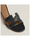 Oasis Calfskin Slipper Heels Noir Piqures Ecrues - HERMES - BALAAN 6