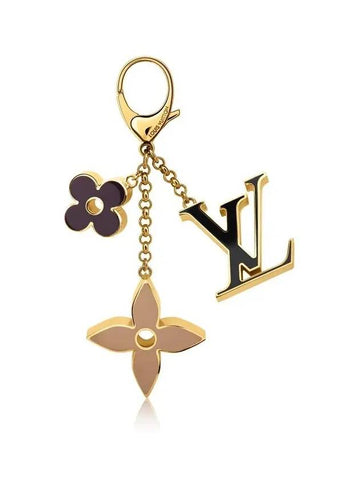 Fleur de Monogram Bag Keyholder Gold - LOUIS VUITTON - BALAAN.