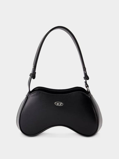 Play Semi Gloss Leather Shoulder Bag Black - DIESEL - BALAAN 2