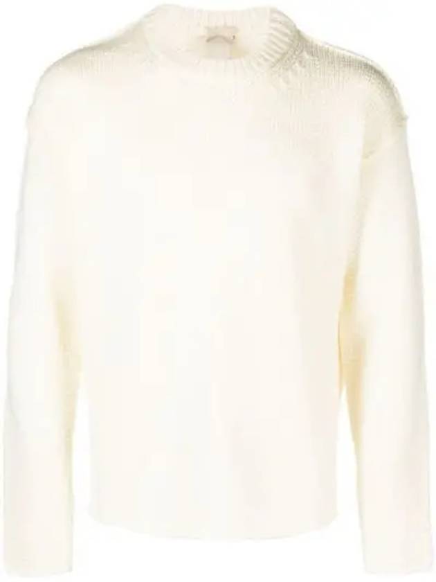 Crew Neck Wool Knit Top Ivory - TEN C - BALAAN 2