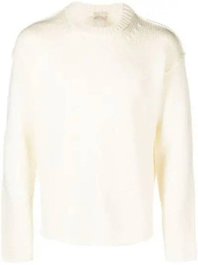 Crew Neck Wool Knit Top Ivory - TEN C - BALAAN 2