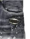 Diamond Studs Wash Tidy Biker Jeans Black - DSQUARED2 - BALAAN 4