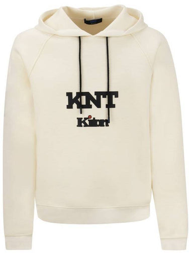 Leather Patch Detail Hoodie White - KITON - BALAAN 1