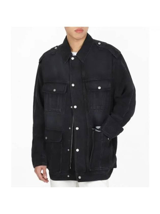 Taho Jumper Denim Jacket Faded Black - ISABEL MARANT - BALAAN 1