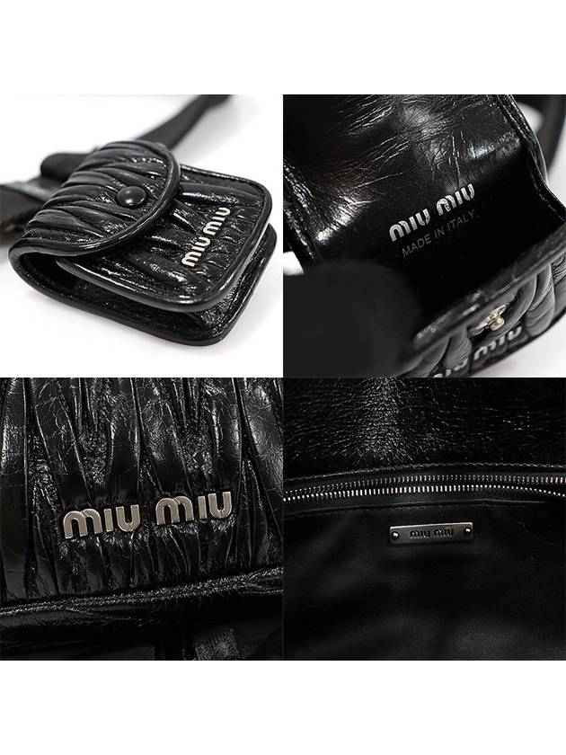 5BD208 Black Vitello Shine Silver Matelasse Shoulder Bag - MIU MIU - BALAAN 7