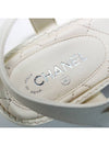 CC Logo Classic Chain Strap Thongs Lambskin Sandals Ivory - CHANEL - BALAAN 10