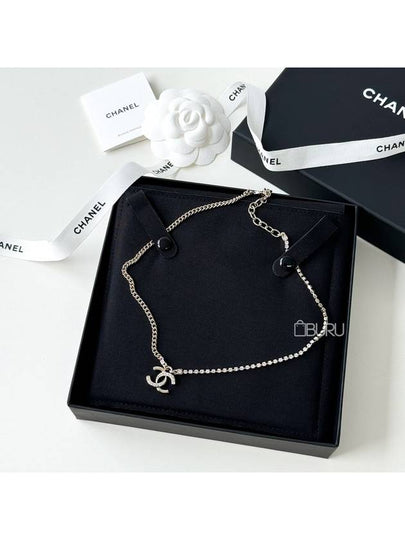 Pendant Metal Crystal Necklace Gold - CHANEL - BALAAN 2