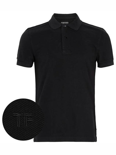 Short Sleeve Polo Shirt Black - TOM FORD - BALAAN 2