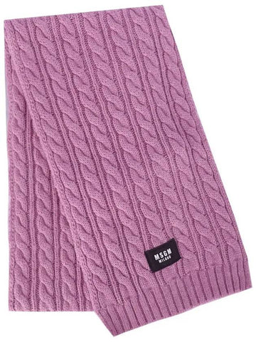 Kids Label Wool Muffler Lilac F3MSJUSC056 071 - MSGM - BALAAN 1