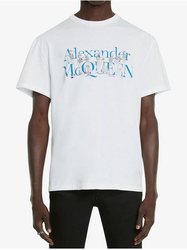 Skeleton Logo Short Sleeve T-Shirt White - ALEXANDER MCQUEEN - BALAAN 4