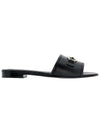 Women's Gancini Rhodes Logo Slippers Black - SALVATORE FERRAGAMO - BALAAN 3