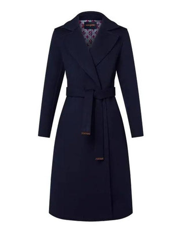 Signature Long Single Coat Navy - LOUIS VUITTON - BALAAN 1