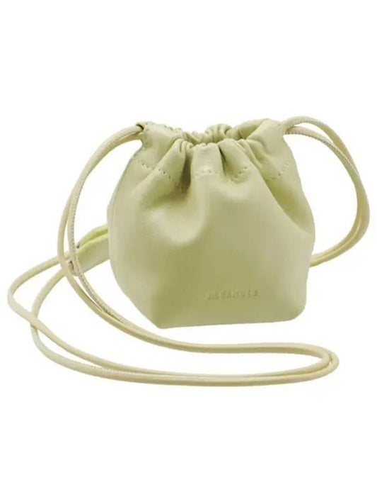 Dumpling Mini Drawstring Lambskin Leather Cross Bag Light Green - JIL SANDER - BALAAN 1