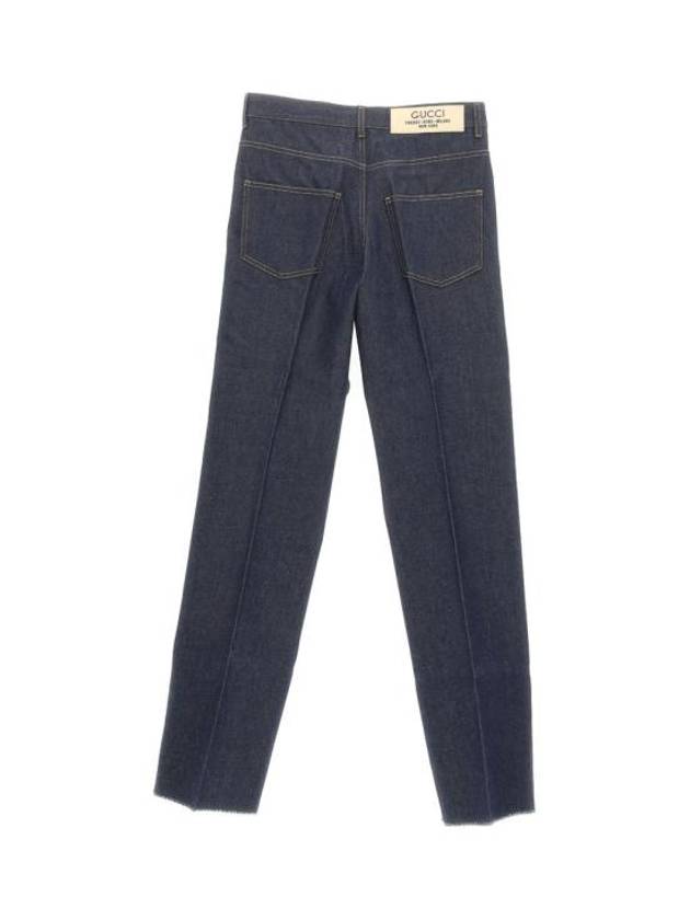 Mid Rise Straight Denim Jeans Blue - GUCCI - BALAAN 3